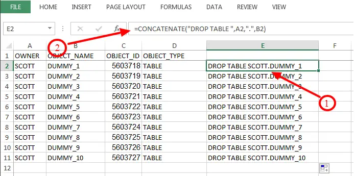 enter excel formula