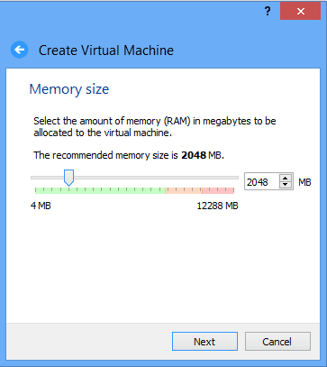 virtual machine memory size