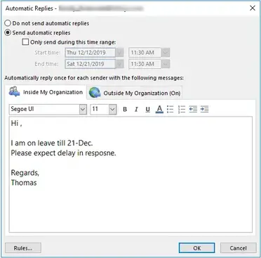 How To Set Out Of Office In Outlook