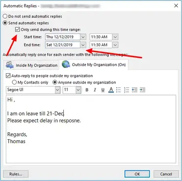 How To Set Out Of Office In Outlook