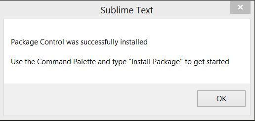 package control install message success