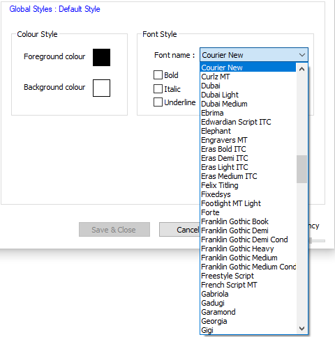 change font and font size in Notepad++