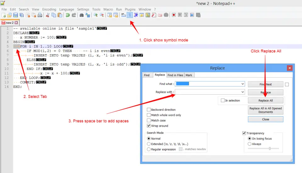 Tab Settings In Notepad Convert Tabs To Spaces Techtown