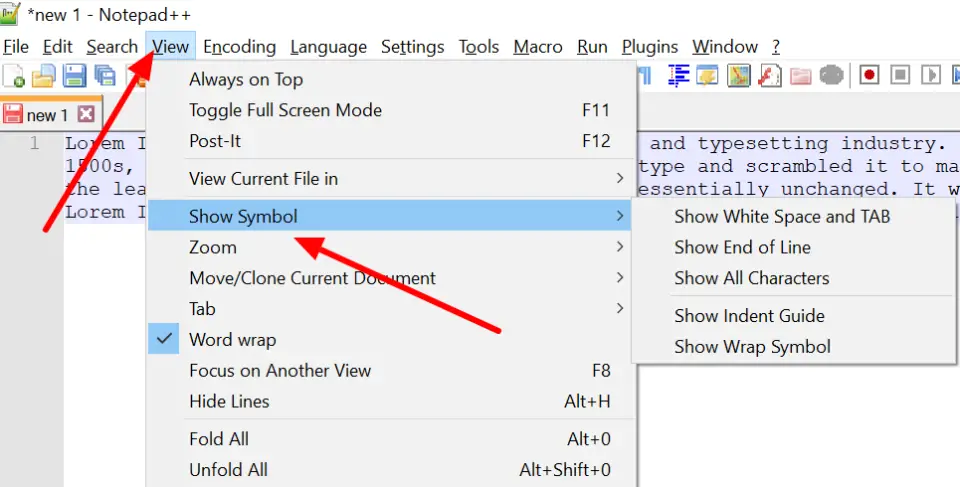 show-hide-hidden-control-special-characters-in-notepad-show-symbol